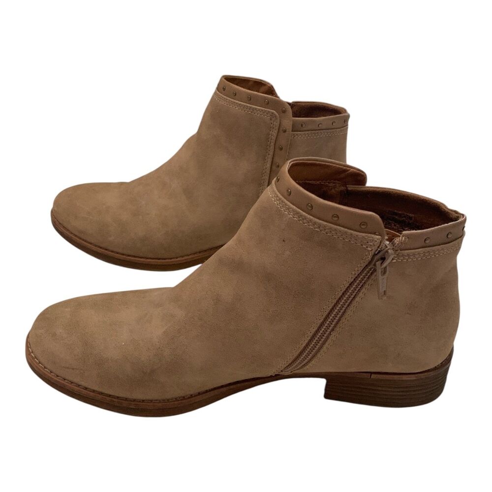 EURO SOFT by Sofft Taupe Suede Ankle Boots 9.5 M US Womens Brown Zip Booties